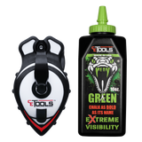 SnapBack Chalk Line with Releasable Tip® & Mean Green 10oz Chalk