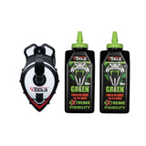 SnapBack Chalk Line with Releasable Tip®  (1 Unit) & Mean Green 10oz Chalk (2 Unit)