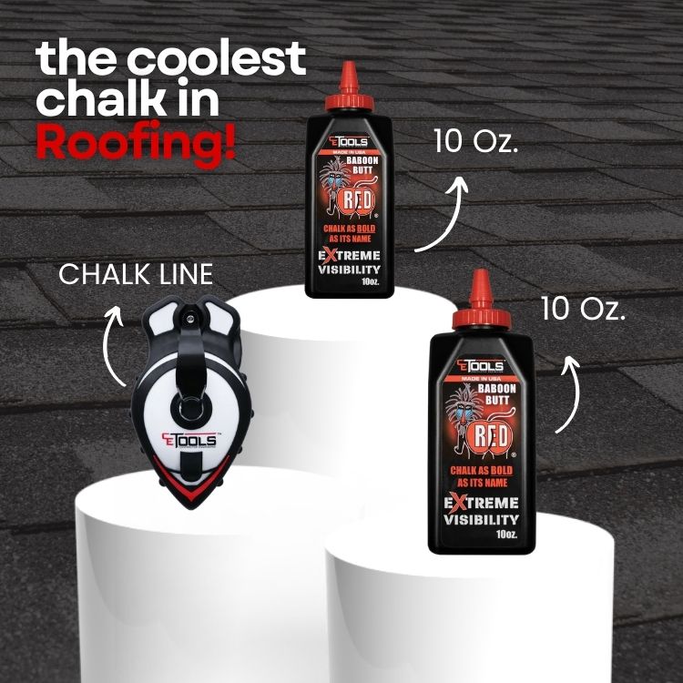 SnapBack Chalk Line with Releasable Tip® (1 Unit.) & Baboon Butt Red 10oz Chalk (2 Unit.)