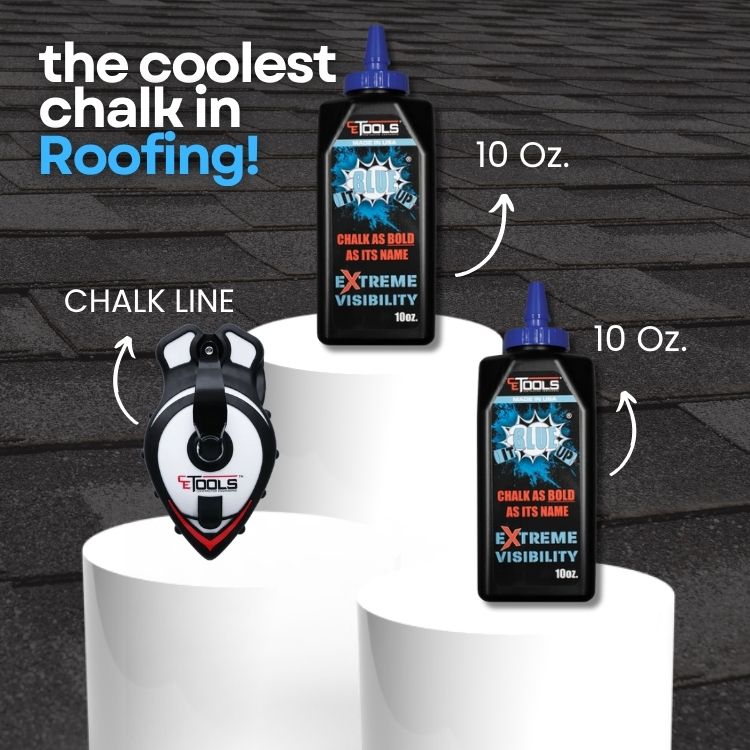 SnapBack Chalk Line with Releasable Tip® (1 Unit. )& Blue It Up 10oz Chalk (2 Unit.)