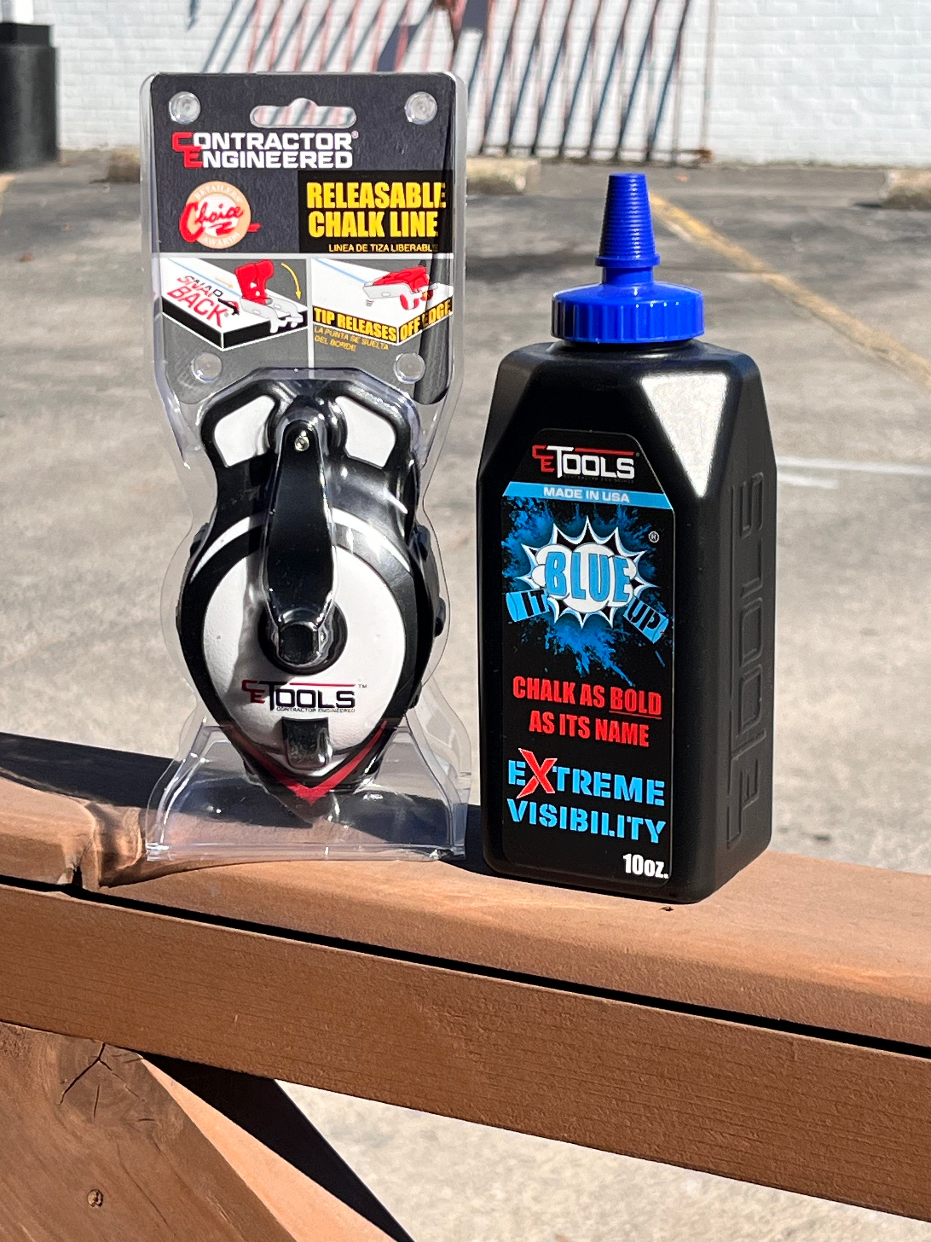 SnapBack Chalk Line with Releasable Tip® & Blue It Up 10oz Chalk