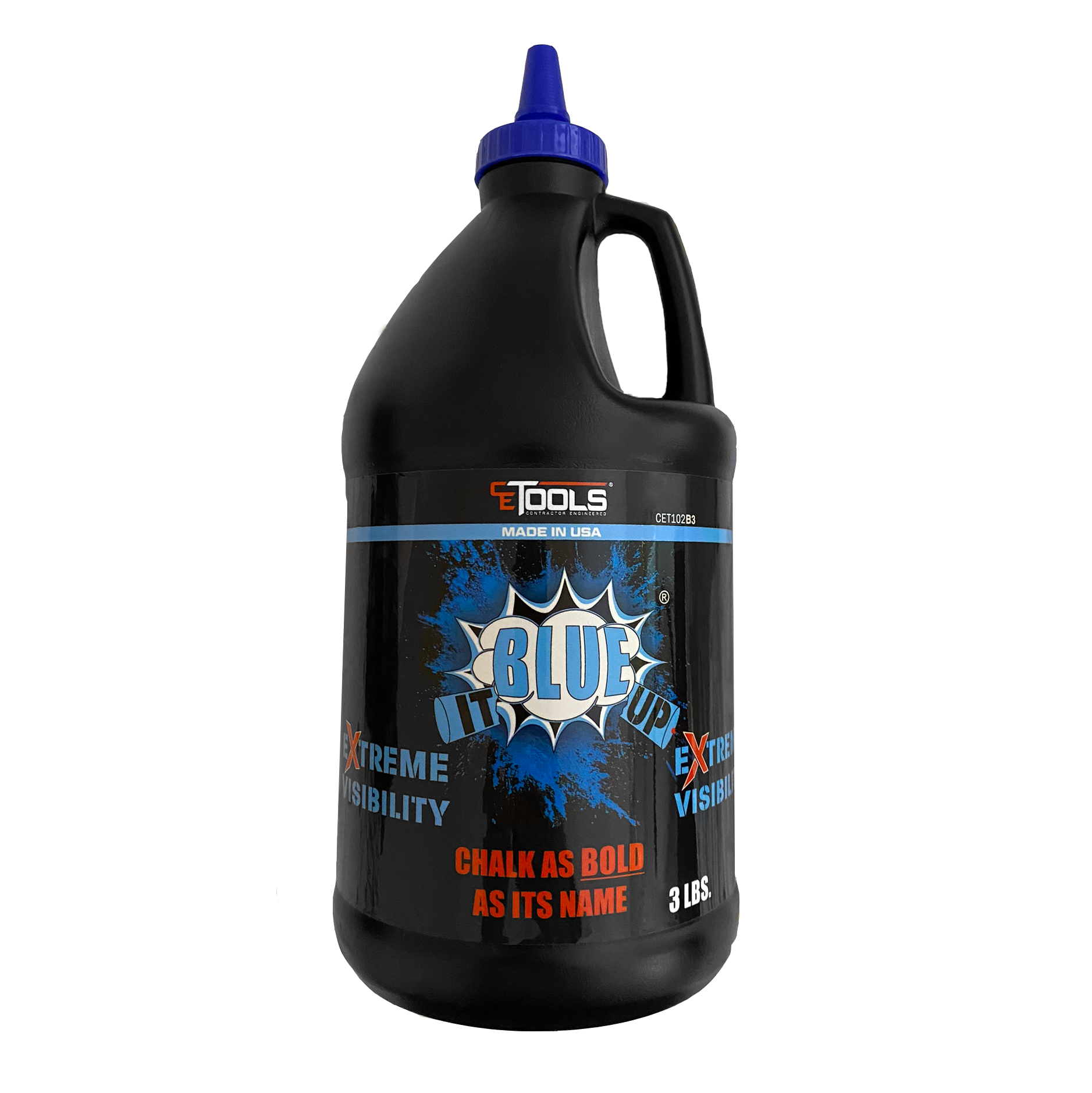 SnapBack Chalk Line with Releasable Tip® (2 Units) & Blue It Up 3LB Chalk (1 Unit)