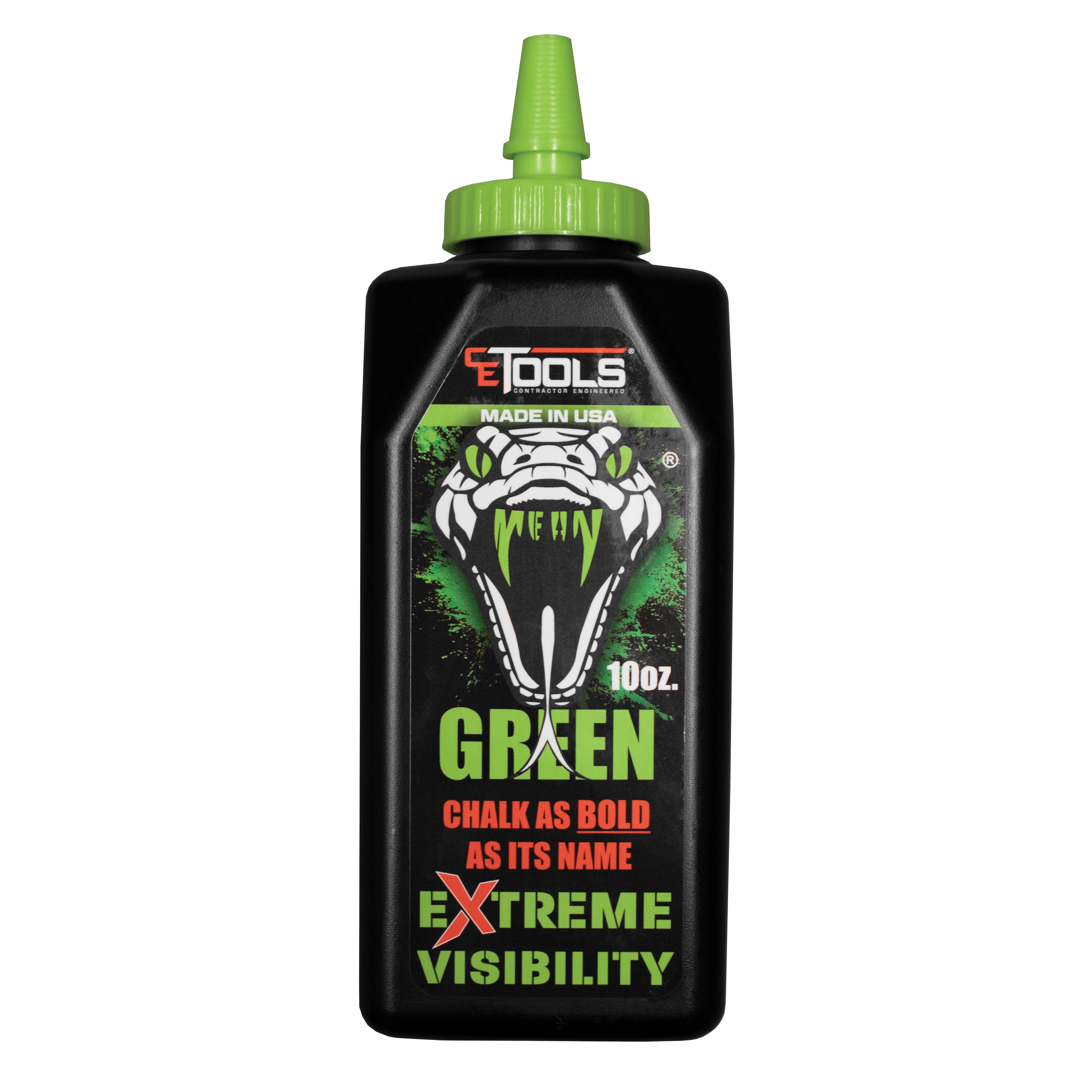 SnapBack Chalk Line with Releasable Tip®  (1 Unit) & Mean Green 10oz Chalk (2 Unit)