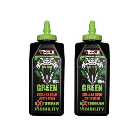 DOUBLE Mean Green Fluorescent Extreme Visibility Marking Chalk - 10oz X2