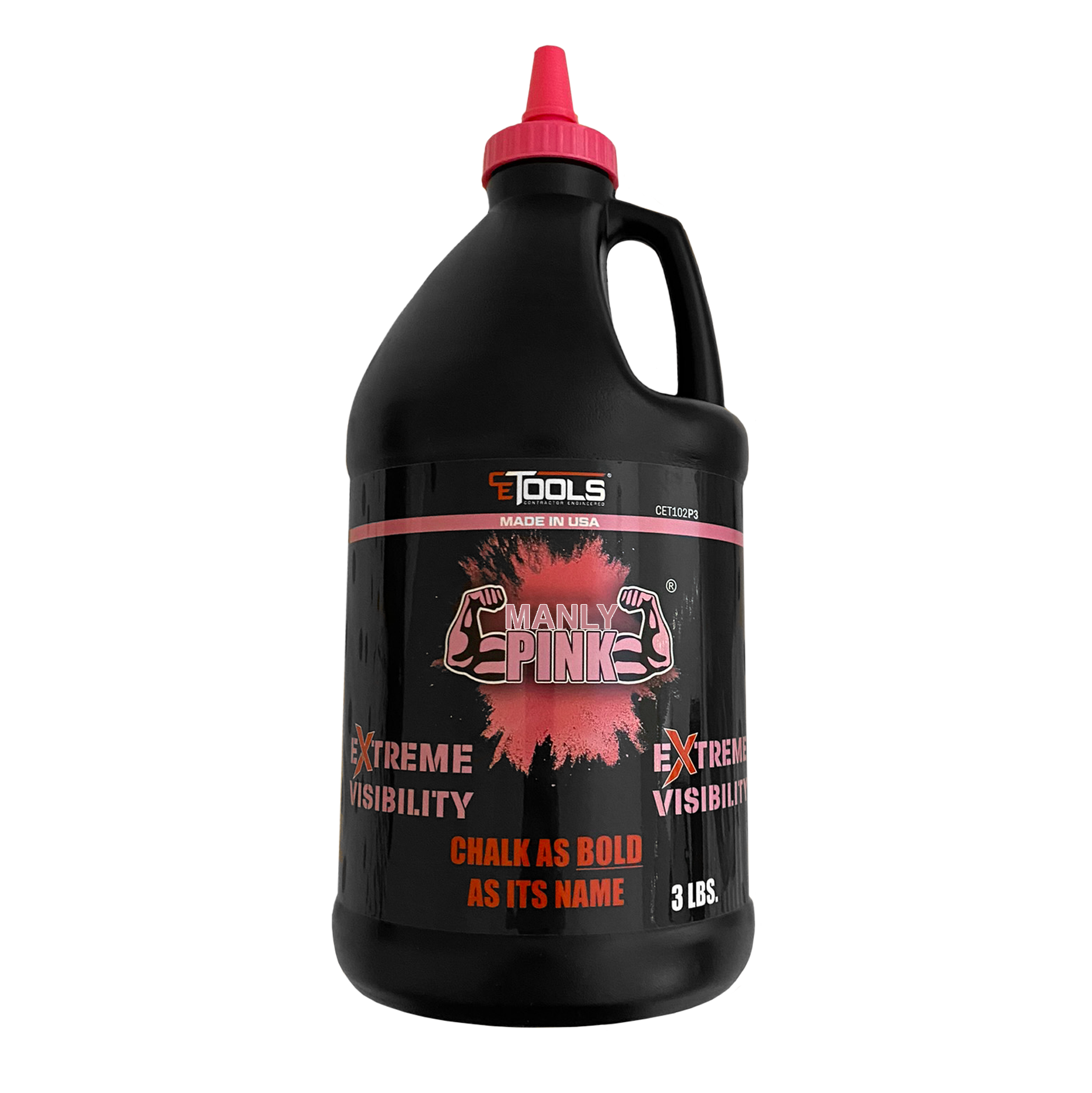 SnapBack Chalk Line with Releasable Tip® (2 Units) & Manly Pink 3lb Chalk (1 unit)